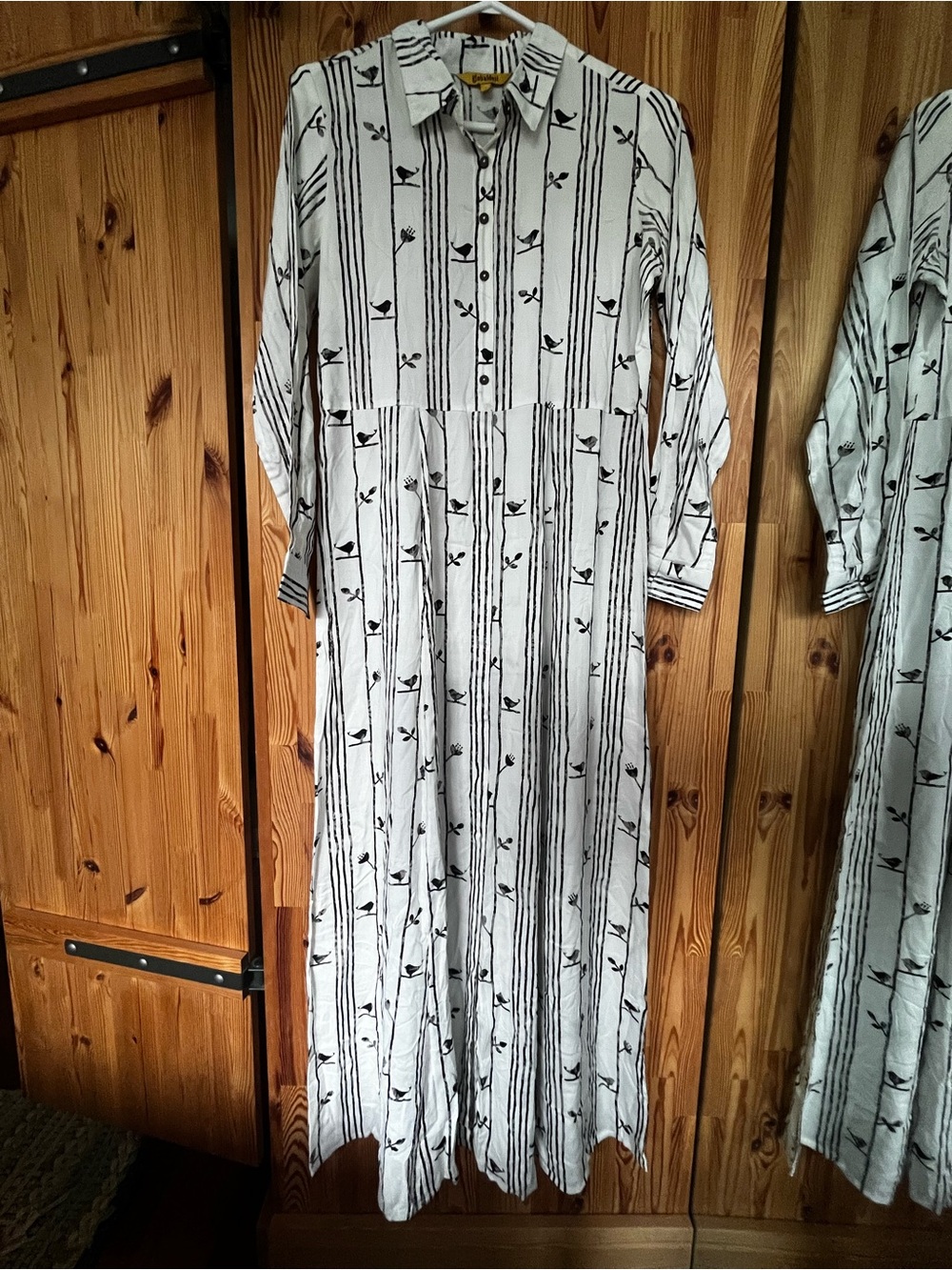 Global Desi Striped & Floral Maxi Dress (size S)